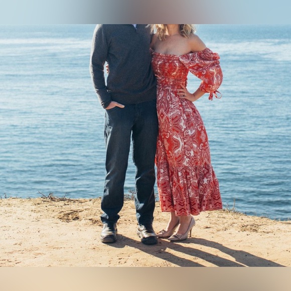 Cara Cara Jazzy Dress. Puff Sleeves. Smocked Bodice. Inkwash Hibiscus. Size S. - Picture 8 of 8